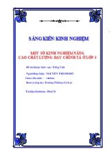 Sáng kiến kinh nghiệm Một số kinh nghiệm nâng cao chất lượng dạy Chính tả ở lớp 5
